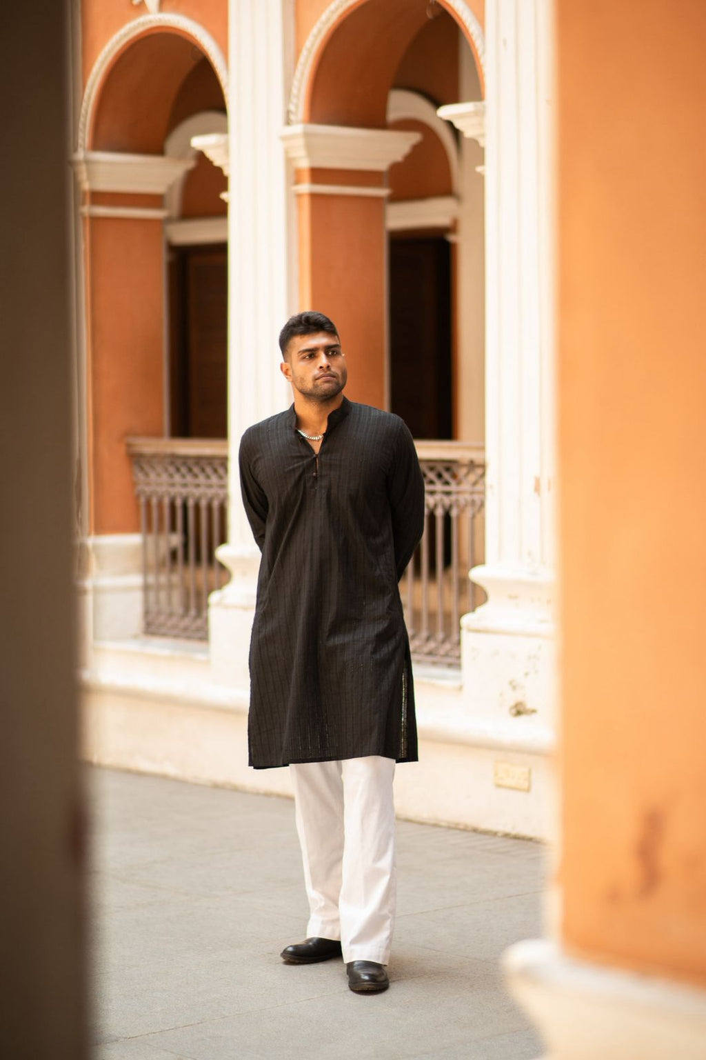 Raaz - Black Schiffli embroidery
