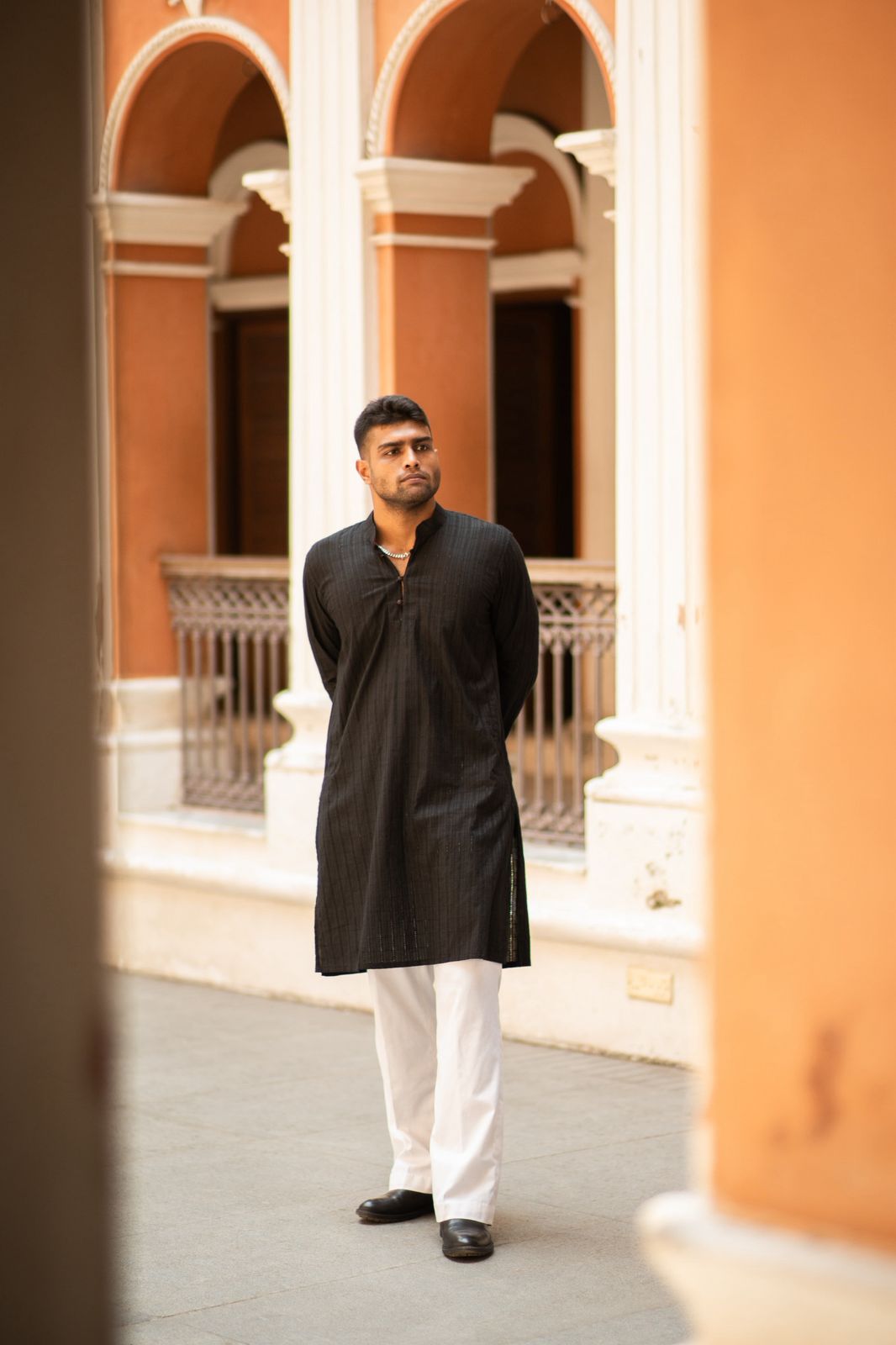 Raaz - Black Schiffli embroidery